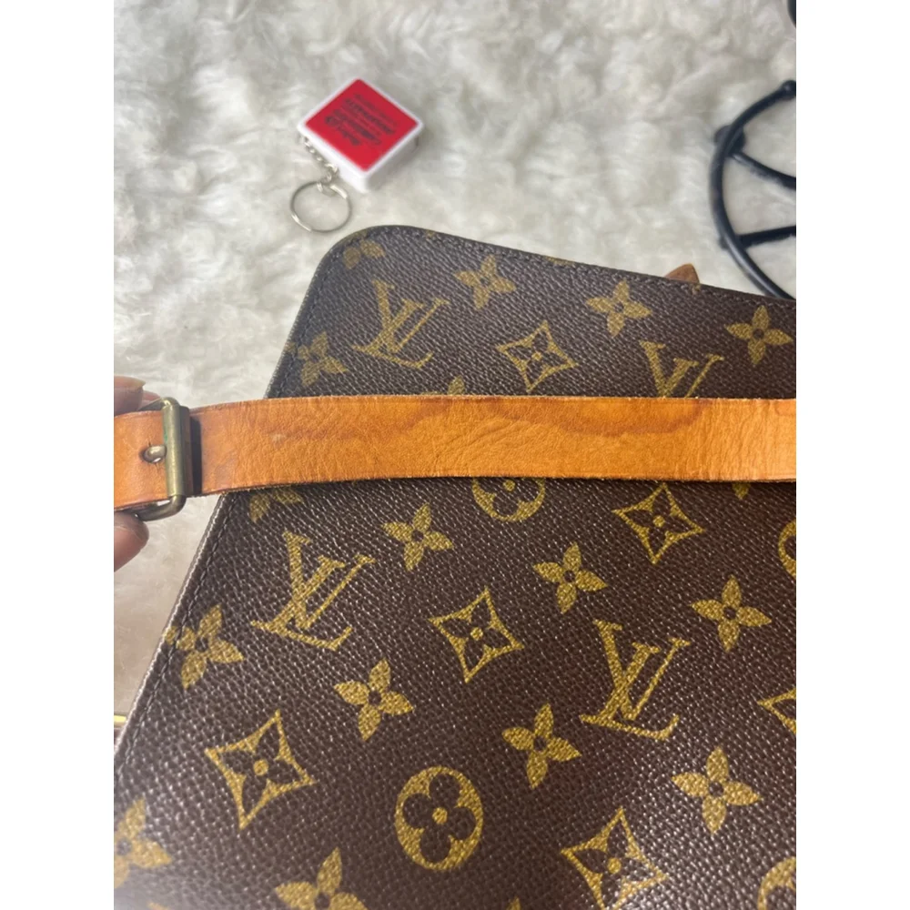 LOUIS VUITTON Cartouchiere GM Shoulder Bag Monogram Leather Brown France M51252